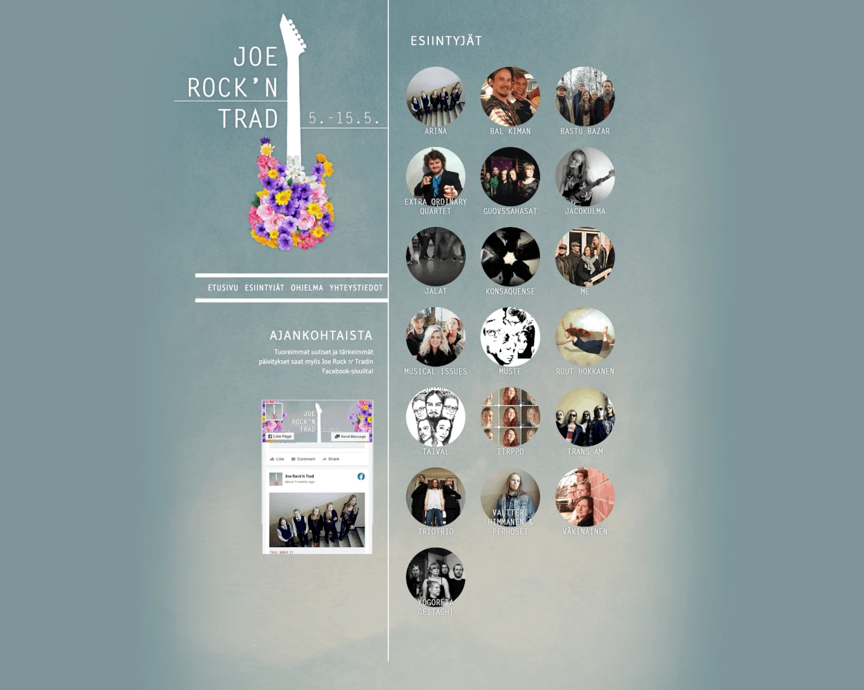 Festival artists page
