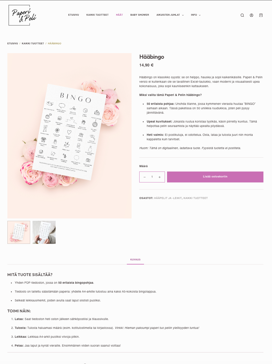 Product page